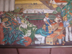Coit Tower, California Agriculture, by Maxine Albro. Note the blue eagle of the NRA.