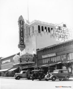 The Irving Street movie theater, between 14 and 15th avenues, closed in 1962, killed by TV.